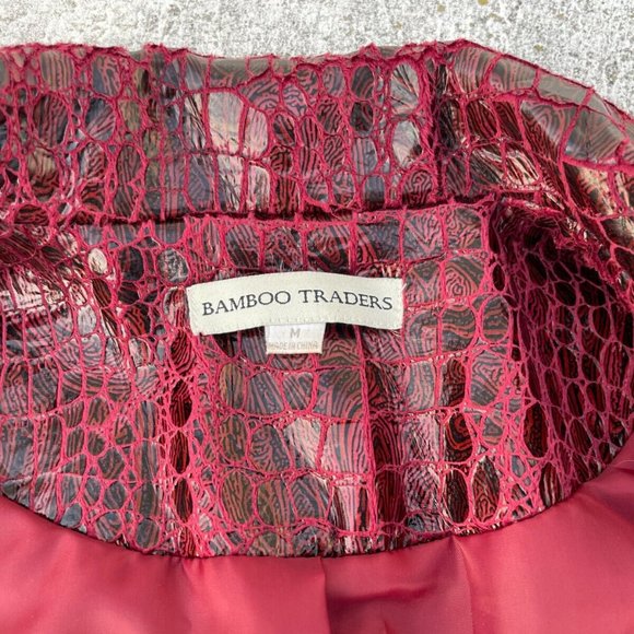 Bamboo Traders Women Jacket Red Faux Leather Man Made Material Coat Size M - Picture 5 of 7